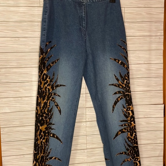 BASIX II high waisted denim jeans with embellishment on the legs size 8 - Picture 1 of 5